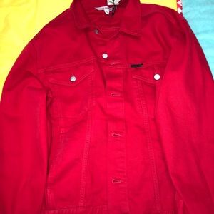 Calvin Klein red jean jacket XXL